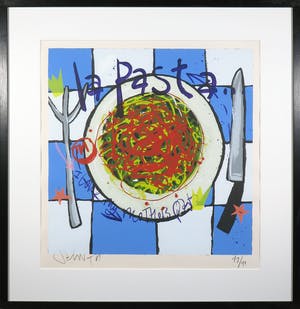 Selwyn Senatori - Zeefdruk, La pasta - Ingelijst kopen? Bied vanaf 120!