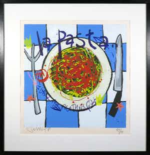 Selwyn Senatori - Zeefdruk, La pasta - Ingelijst verkocht voor € 120!