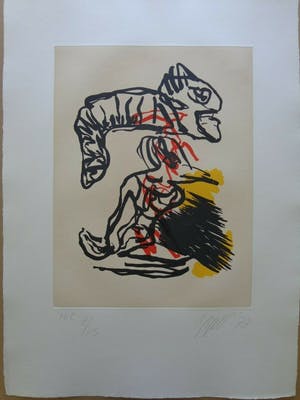 Karel Appel - LOS PAJAROS / AQUATINT-KLEURETS / EAU-FORTE COLORE / 76x56cm / SIG kopen? Bied vanaf 535!
