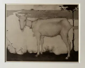 Jan Mankes - Originele Heliogravure Geit bij het Meer 1923 kopen? Bied vanaf 125!