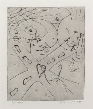 Henk Visch - Ets, De weg... nr. 2 - Ingelijst kopen? Bied vanaf 1!