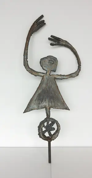 Albrecht Genin - Sculptuur van metaal, Tänzerin mit Rad kopen? Bied vanaf 500!