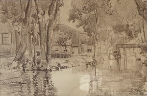 Bram Segaar - Tekening Giethoorn 1918 kopen? Bied vanaf 40!