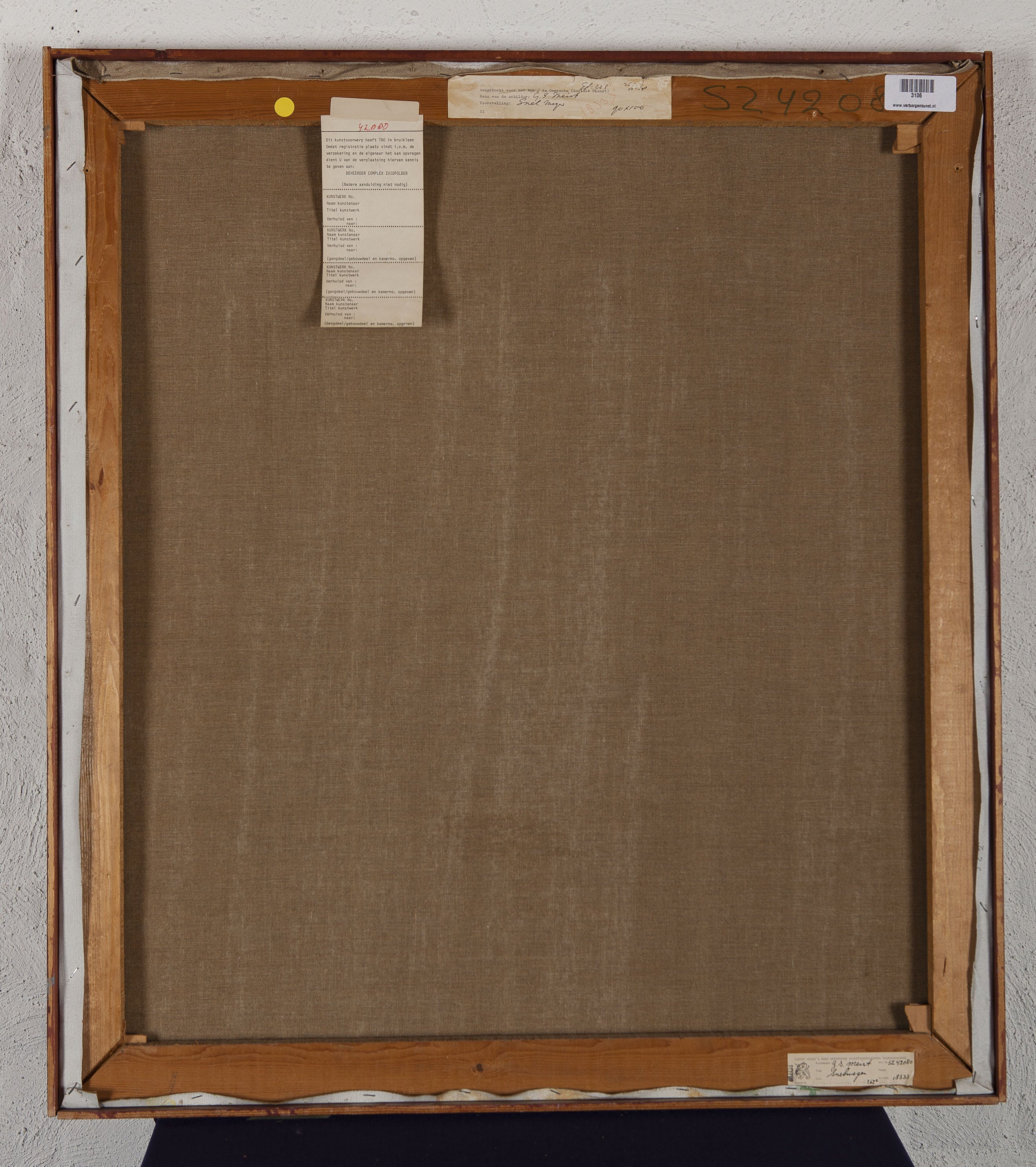 Gustav Meist - Snelwegen - Potlood, acrylverf en olieverf op doek - BKR Amsterdam - 1968  kopen? Bied vanaf 10!