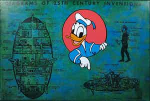 Jan Bollaert - Gemengde techniek op board, Inventions II (Groot) verkocht voor € 1!