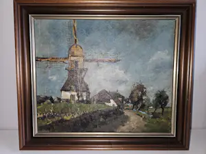Jan van Vuuren - Hollands landschap met molen kopen? Bied vanaf 400!