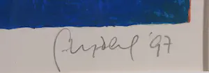 Geert Vrijdag - Zeefdruk op papier, Tigris - Ingelijst(groot) kopen? Bied vanaf 1!