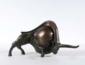 Frans van Straaten - Futuristische bronzen stier verkocht voor € 800!
