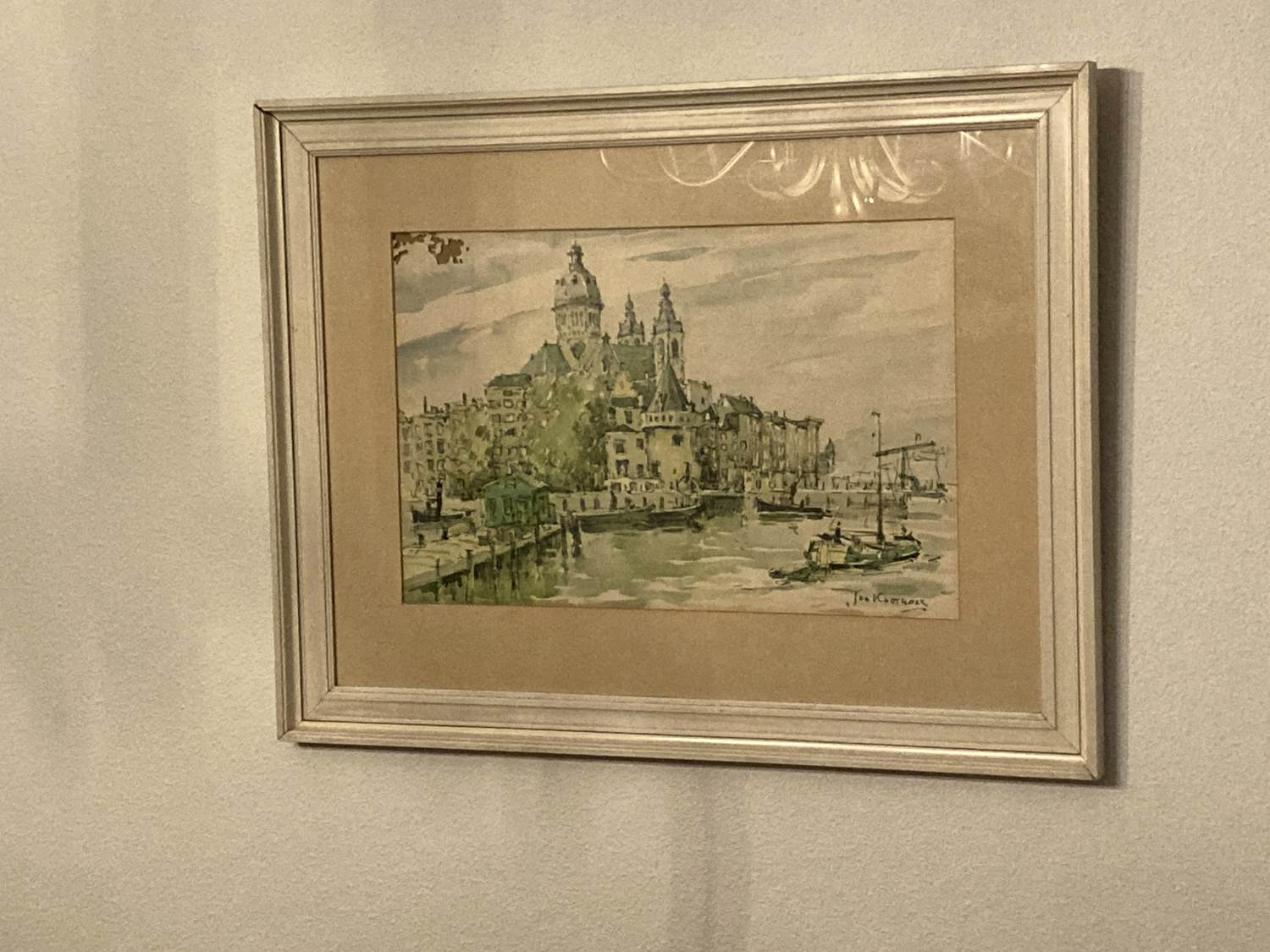 Jan Korthals - St. Nikolaaskerk met Schreiertoren te Amsterdam kopen? Bied vanaf 35!