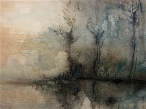 Karel Gomes - Bijzondere impressionistische Gouache van Monumentaal Beeldhouwer - gesign kopen? Bied vanaf 10!