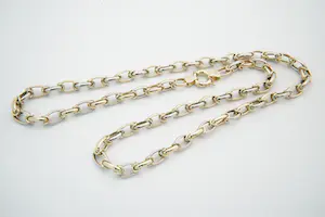 77 - Apart 14 karaat holle bi colour gouden fantasie schaken collier kopen? Bied vanaf 480!