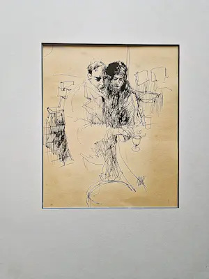 Peter van Straaten - Jaren 70 café inkt-tekening "Laat mij maar even ..." gesigneerd kopen? Bied vanaf 122!