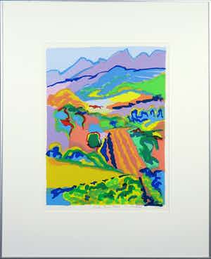 Frank Rosen - Zeefdruk, La Douce France Mosset - Ingelijst verkocht voor € 50!