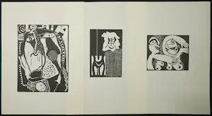 Niet of onleesbaar gesigneerd - Portfoliomap met 8 linoleumsnedes kopen? Bied vanaf 1!