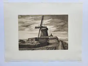Karel Wetselaar - Molen de Woudaap in Krommenie. kopen? Bied vanaf 50!