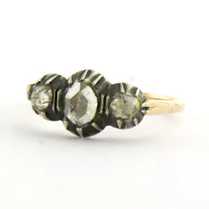 14k goud met zilveren ring met roos geslepen diamanten tot. 0.50ct kopen? Bied vanaf 460!