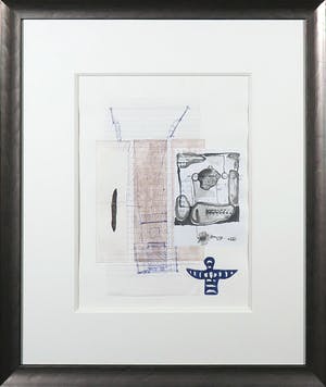 Sylvie Jonkers - Collage en pen, Zonder titel - Ingelijst kopen? Bied vanaf 1!