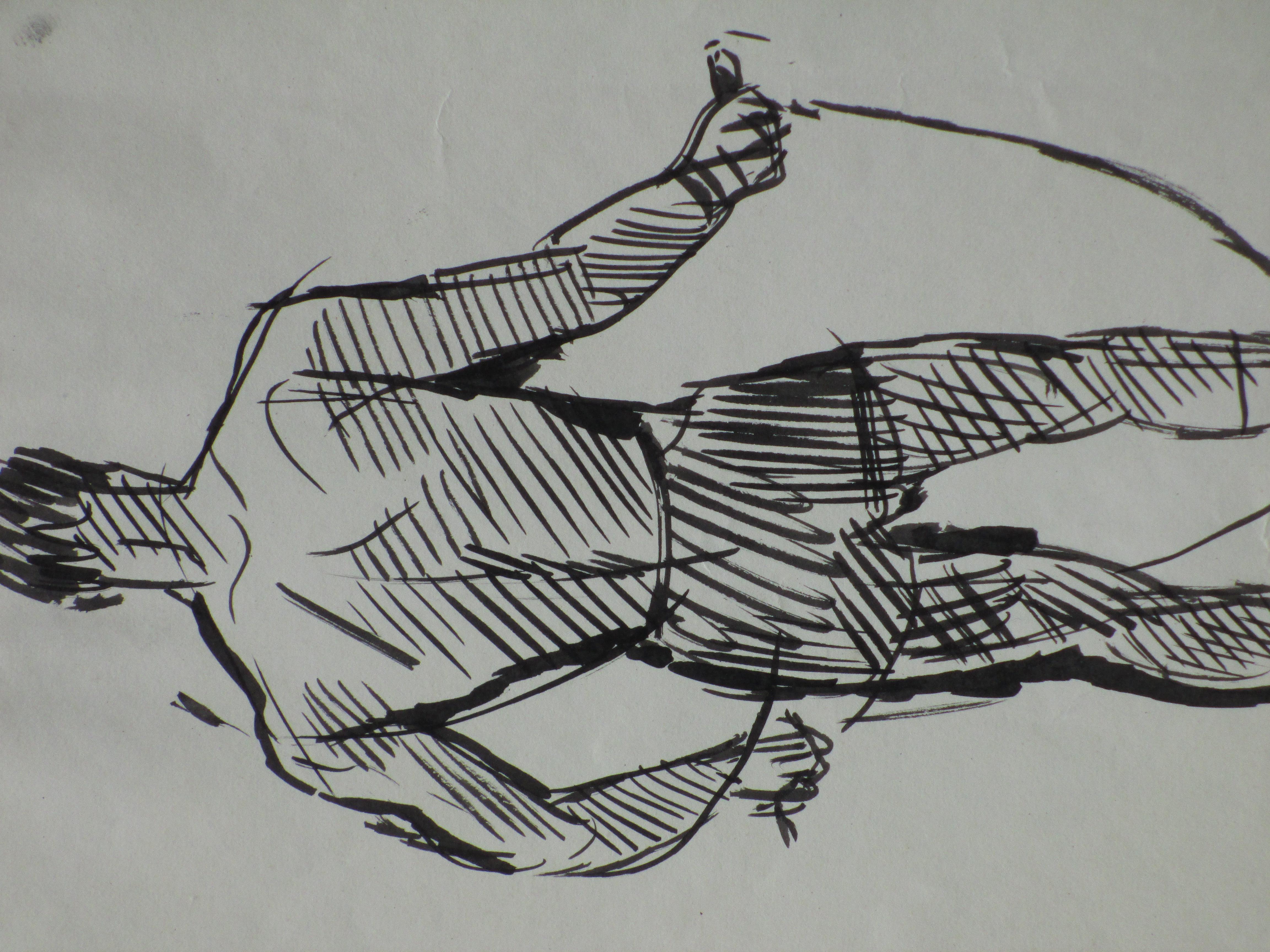 Herman Bieling - Touwtjespringende Bokser - Inkttekening kopen? Bied vanaf 1!