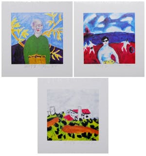 Zaidong ZHENG - Drie handgesigneerde zeefdrukken: Man, The Beach, Landscape kopen? Bied vanaf 29!