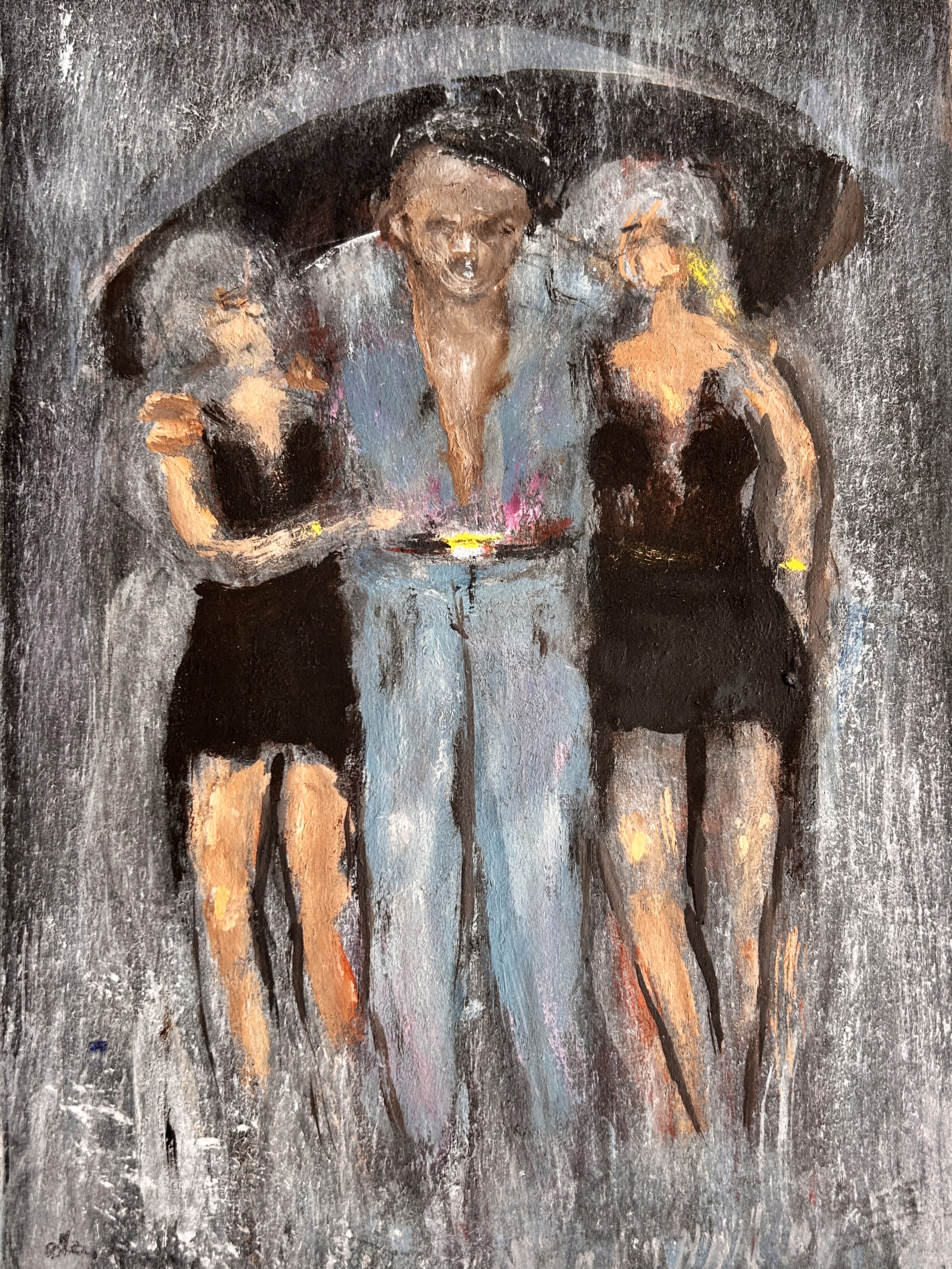 Pieter de Haard - Figuren in de regen. kopen? Bied vanaf 60!