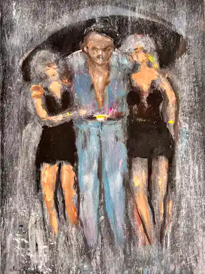 Pieter de Haard - Figuren in de regen. kopen? Bied vanaf 60!