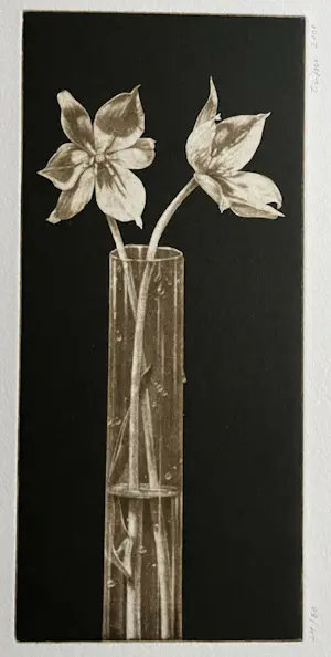 Jan Peter Tripp - Wilde Tulpen - Signierte und nummerierte Original Aquatinta Radierung kaufen? Bieten Sie von 160!