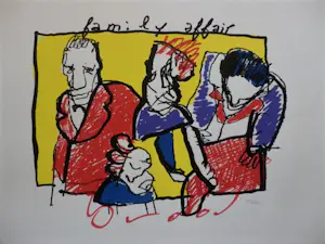 Herman Brood - Kleurenzeefdruk FAMMILY AFFAIR Handgesignerrd. kopen? Bied vanaf 299!
