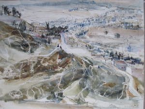 Piet Klaasse - Aquarel "Jerusalem" 1968 kopen? Bied vanaf 50!