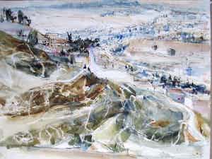 Piet Klaasse - Aquarel "Jerusalem" 1968 verkocht voor € 50!