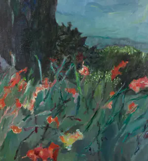 Carla de Jong - Olieverf op doek, Gladiolen - Ingelijst kopen? Bied vanaf 300!