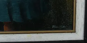 Meine Visser - Olieverf op doek, Stilleven met bloemen en doorkijk kopen? Bied vanaf 50!