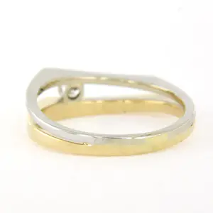14k bicolour gouden ring met briljant geslepen diamant 0.15ct - rm 18 kopen? Bied vanaf 400!