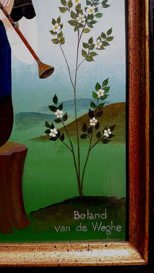 Suzanne Boland van de Weghe - Fluitspeelster, olieverf op paneel kopen? Bied vanaf 595!