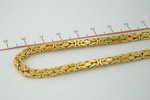 1297- Massief (65,5 gr) 18 karaats geelgouden "Konings" ketting 60cm kopen? Bied vanaf 2460!