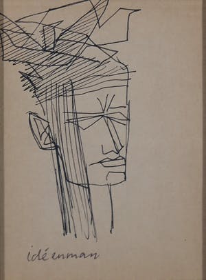 Siep van den Berg - Lot van twee pentekeningen, Ideéenman en man - Ingelijst kopen? Bied vanaf 35!