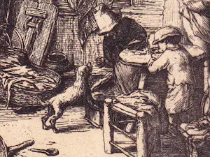 Adriaen van Ostade - Boerengezin in interieur naar Van Ostade kopen? Bied vanaf 40!