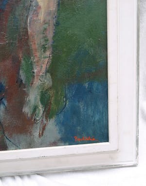 Petr Pavlištík - Ingelijst olieverf op doek, Ve vétru (“In de wind”) – 90 x 76 cm kopen? Bied vanaf 200!