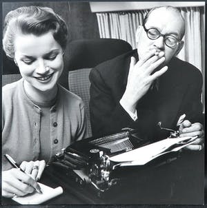 Paul Huf - Foto op dibond, Werken in het vliegtuig kopen? Bied vanaf 1!