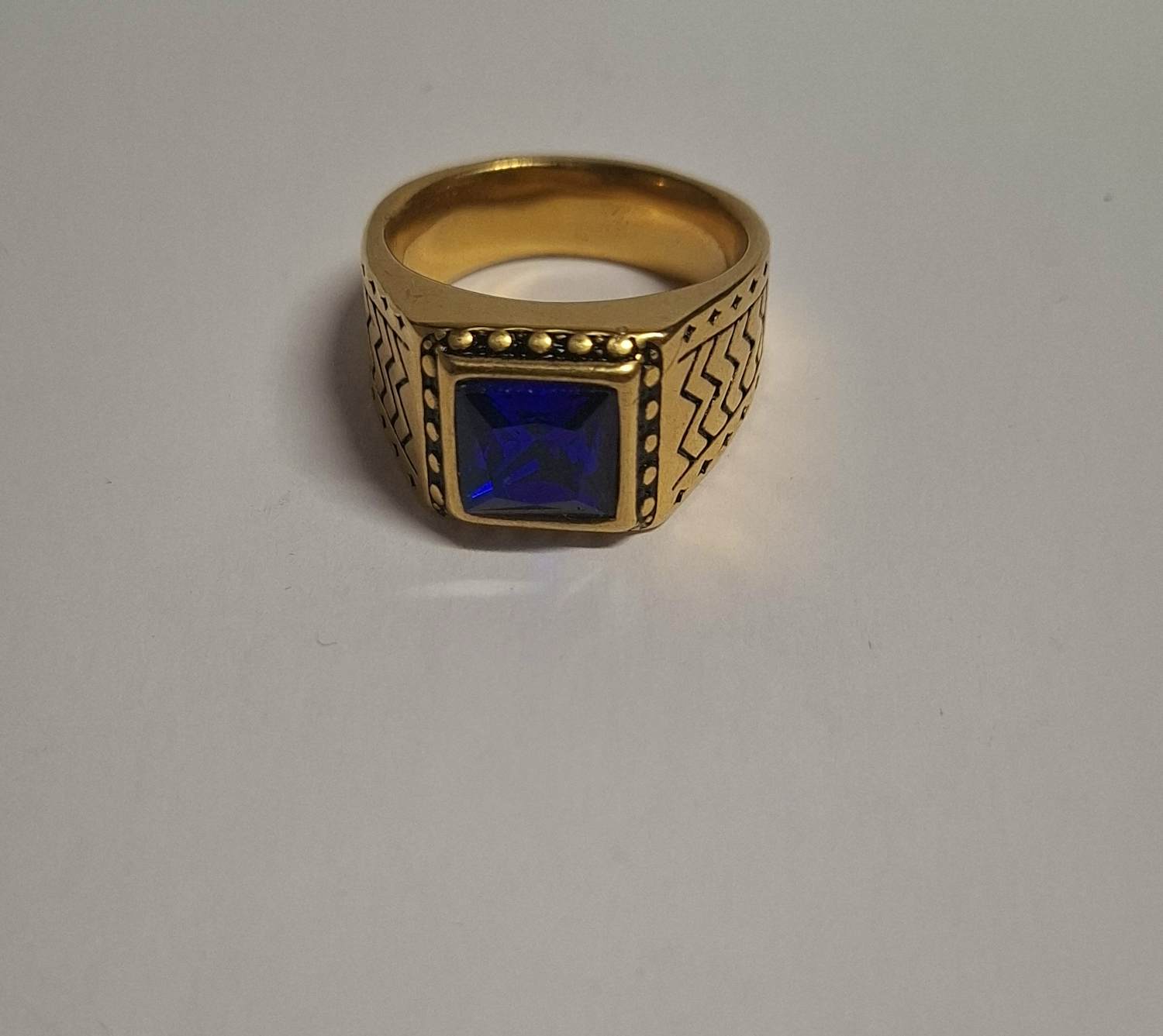 Nieuwe Edelsteen ring voor heren, vintage vierkante ring. kopen? Bied vanaf 35!