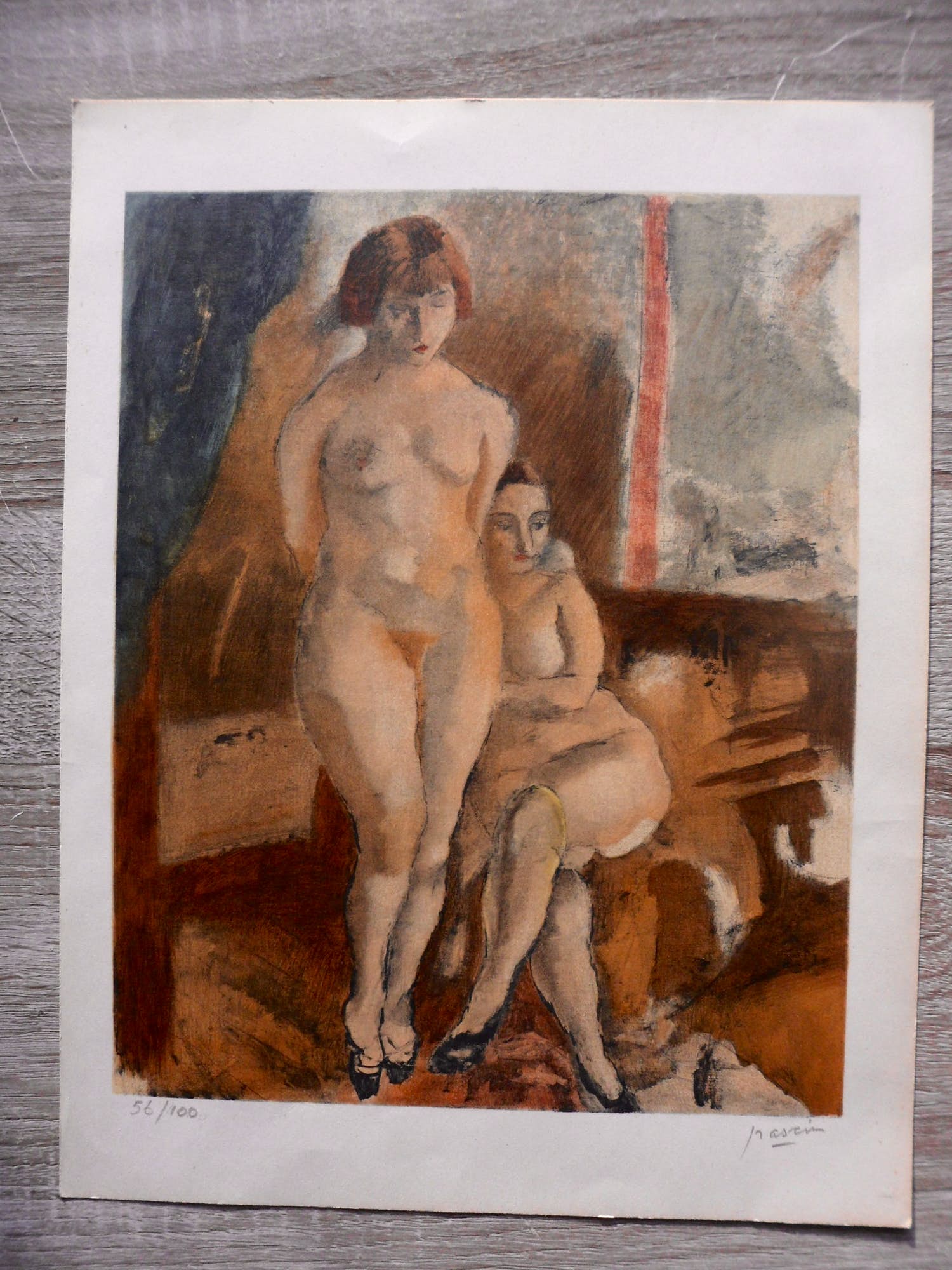 Jules Pascin - Litho. Titel. Les deux modèles nus verkocht voor € 40!
