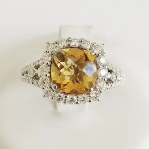 Citrien en diamanten ring kopen? Bied vanaf 2450!