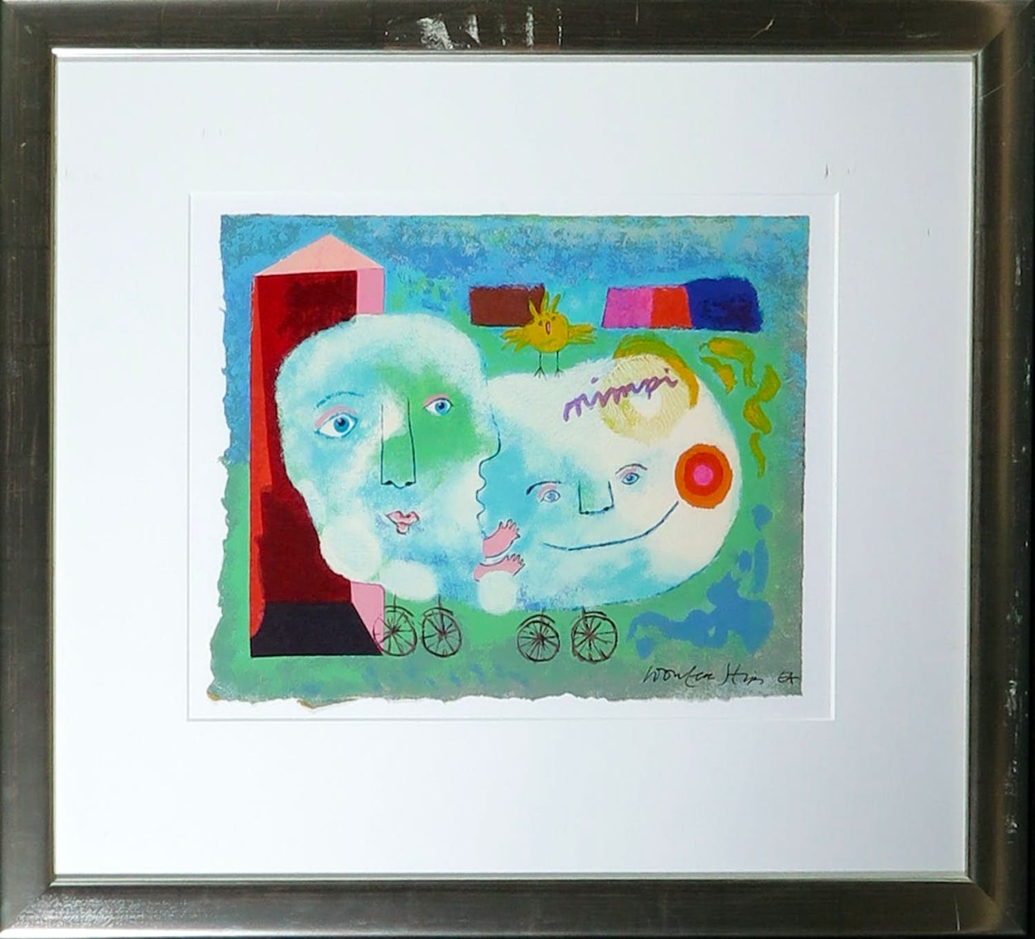 Wouter Stips - Zeefdruk, Zonder titel - Ingelijst verkocht voor € 1!