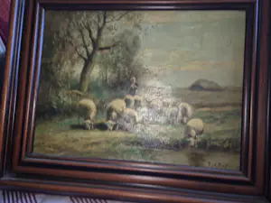 Piet Bouter - Schapen schilderije. kopen? Bied vanaf 175!