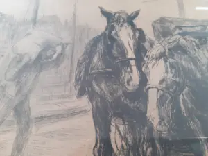 Waalko Jans Dingemans (sr.) - Ets, Paarden op de kade in Groningen kopen? Bied vanaf 40!