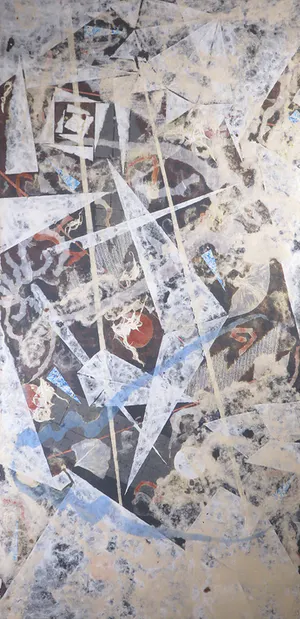 Pat Gentenaar - Torley - Gemengde techniek/collage op geschept papier, Blue pair - Ingelijst (Zeer groot) kopen? Bied vanaf 1!