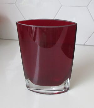 Krosno - Dieprode ovale kristallen vaas kopen? Bied vanaf 32!