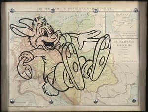 Jan Bollaert - Acryl op landkaart, Wereldcultuur X - Ingelijst kopen? Bied vanaf 1!