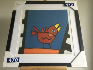 Piet Quekel - Lot van 2 kleurrijke zeefdrukken | Rode vogel & Twee groene vogels (nieuw!) kopen? Bied vanaf 59!