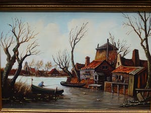 Jo Brocken - Visser aan het water. kopen? Bied vanaf 150!