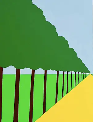 Joseph Willaert - Postzegel met landschap, Zeefdruk, Gesigneerd, 47x58 cm, 1992 kopen? Bied vanaf 490!